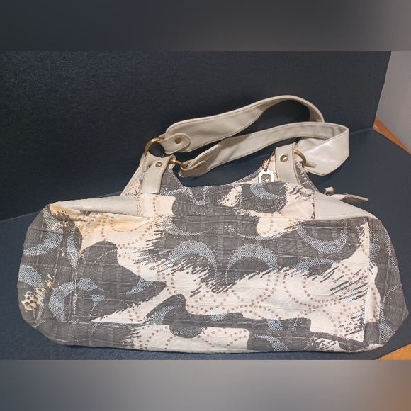 Coach Cream and Brown Shoulder Bag with Signature Monogram - Picture 11 of 12